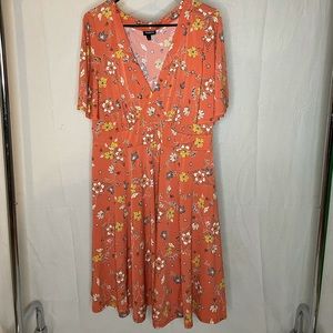 Torrid Orange floral dress size 1